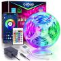 LED Lights Bluetooth 25ft, GUPUP LED Smart Strip Lights 5050 RGB Color Changing LED Strip Lights 25ft Sync to Music LED Lights for Bedroom Controlled by Bluetooth APP and 24-Key Remote