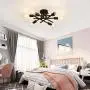 Modern 6 Lights Chandelier, Semi Flush Mount Ceiling Light Fixture Black , Metal Ceiling lamp for Living Room Bedroom Farmhouse Dining Room Modern 6 Lights Chandelier, Semi Flush Mount Ceiling Light Fixture Black , Metal Ceiling lamp for Living Room Bedroom Farmhouse Dining Room