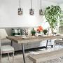 LNC Pendant Lighting for Kitchen Island, Rustic Farmhouse Pendant Light for Dining Room with Dark Silver Painted Finish, W 7'' x H 12''