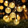 WERTIOO Solar String Lights 45ft 80 LEDs, Outdoor Solar Power Globe Lights Waterproof Crystal Ball Lighting for Patio, Lawn, Garden, Wedding, Party, Christmas Decorations (Warm White)