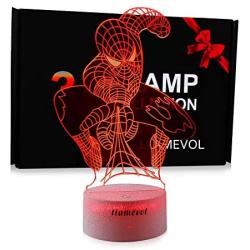 Kids Night Light Superhero Christmas Gift Birthday 3D Illusion Lamp Kid Toys Boy Web Shooter 7 Color