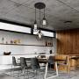 UOFUS 3-Light Pendant Lighting with Black Metal Cage Shade Adjustable Modern Light Fixture for Kitchen Living Room Bedroom Hallway Bar
