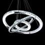 MEEROSEE Crystal Chandeliers Modern LED Ceiling Lights Fixtures Chandelier Lighting Dining Room Pendant Lights Contemporary 3 Rings Adjustable Stainless Steel Cable DIY Design