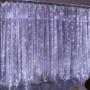 SINAMER White Curtain Light for Bedroom, 6.56ft x 9.8ft 300 LED String Light with 16 Hooks, 8 Lighting Models Remote Control, Window Fairy Light with USB for Wedding Party Garden Indoor Decorations