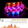 Sanwo Led Strip Lights Music Sync, 32.8 Feet Dream Color LED Light Built-in IC, RGB 300Leds Flexible Strip Lighting with Remote, Color Changing Led Strip Chasing Effect for Home Kitchen