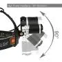 Headlamp,Headlight,Hard Hat Light 20000 Lumens IMPROVED Cree Led Ultra Bright Rechargeable Waterproof Flashlight Head Light for Camping,Outdoors(Charging equipment and Battery) Included (Silver)