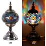 Turkish Moroccan Lamp Marrakech Handmade Mosaic Glass Table Desk Bedside Lamp Night Light for Living Room Bedroom Coffee Table (Green)