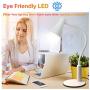 CeSunlight LED Desk Lamp, 3 Lighting Modes and 6 Brightness Levels, 10W Flexible Gooseneck Table Lamp for Living Room and Study, Remote Control with Timing Function, AC Adapter Included (White)
