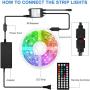 EVISWIY Christmas LED Strip Lights 50 ft for Bedroom with Remote 44 Key IR SMD Color Changing 5050 RGB Flexible LED Tape Lights Lighting for Ceiling Room Under Cabinet Bar Christmas