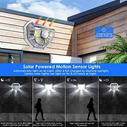 Solar Motion Sensor Light Outdoor, Lantoo 40 LEDs Solar Lights Outdoor, IP65 Waterproof Solar Security Decorative Wall Lights 270° Wide Angle for Step Stair, Yard, Path, Patio, Fence, Garage (2 Pack)