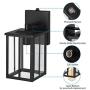 DEWENWILS Dusk to Dawn Outdoor Wall Light, Exterior Wall Lantern with Photocell Sensor, E26 Socket, Clear Glass, Waterproof, Black Wall Sconce Fixture for Porch, Garage, Doorway