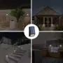 LOHAS Solar Fence Post LED Lights Outdoor, Wireless Dusk to Dawn Solar Light, Night Light with IP65 Outdoor Waterproof, Soft White 3000K Solar Light for Security, Patio, Yard, 4 Pack (Update Version)