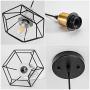 LBTSMUK Black Cage Pendant Lighting with Metal Shade Modern Concrete Ceiling Hanging Light for Kitchen Island Cafe Loft Counter Dining Room Bar Spiral Staircase