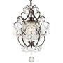 LuFun Modern Crystal Chandeliers,Crystal Pendant Light,Chandelier Lighting Fixtures,Ceiling Light for Living Room Bedroom Restaurant Hallway (1-Light, Bronze)