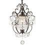 LuFun Modern Crystal Chandeliers,Crystal Pendant Light,Chandelier Lighting Fixtures,Ceiling Light for Living Room Bedroom Restaurant Hallway (1-Light, Bronze)