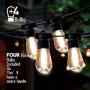 2 Pack 48FT Outdoor String Lights, Patio String Lighting LED String Lights Commercial Hanging Lights String S14 Bulbs with 4 Spare 2700K Outdoor Lights String Decorative Patio Porch Garden Christmas