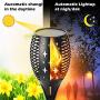 CASAVIDA Solar Torch Lights Outdoor, Waterpoof Landscape Garden Pathway Lights with Vivid Dancing Flickering Flames, Dusk to Dawn Auto On/Off Security Light for Deck Yard Driveway, (4Pack)