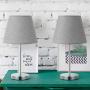 Simple Bedside Table Lamps Set of 2 with Slender Base Modern Small Nightstand Desk Lamps for Bedroom, Living Room, Kids Room, Office, College Dorm (Grey)