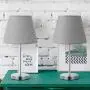 Simple Bedside Table Lamps Set of 2 with Slender Base Modern Small Nightstand Desk Lamps for Bedroom, Living Room, Kids Room, Office, College Dorm (Grey) Simple Bedside Table Lamps Set of 2 with Slender Base Modern Small Nightstand Desk Lamps for Bedroom, Living Room, Kids Room, Office, College Dorm (Grey)