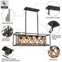 Farmhouse Chandelier Kitchen Island Lighting Fixtures 5 Lights Rustic Light for Dinning Room, Sand Black Finish DOHOMER