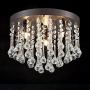 CLAXY Ecopower Vintage Flush Mount Crystal Chandelier Oil Rubbed Bronze Ceiling Fixture 3 Lights