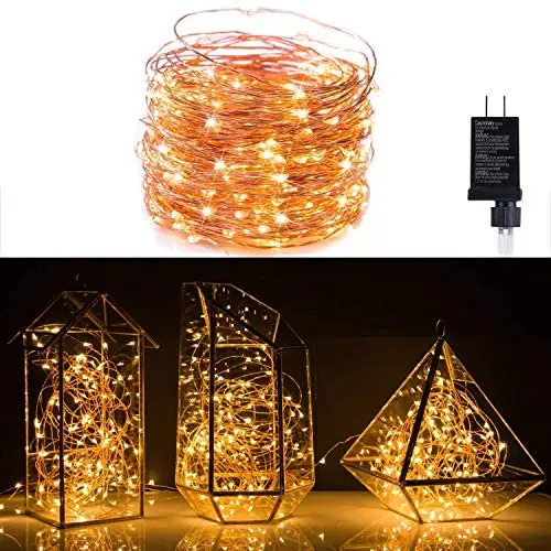 Fairy Lights Plug in, 100Ft 300LED Waterproof Firefly Lights on Copper Wire - UL Adaptor Included, Starry String Lights for Wedding Indoor Outdoor Christmas Patio Garden Decoration, Warm White Fairy Lights Plug in, 100Ft 300LED Waterproof Firefly Lights on Copper Wire - UL Adaptor Included, Starry String Lights for Wedding Indoor Outdoor Christmas Patio Garden Decoration, Warm White