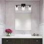TULUCE Vintage Bathroom Lighting,3 Light Wall Lights,Black Industrial Farmhouse Sconces Wall Lighting Finish with Clear Glass Shade for Bathroom,Mirror Cabinets,Vanity Table,Living Room,Foyer,Hallway.