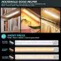 LED Motion Sensor Light, Under Cabinet Lighting Ultra Bright Wireless Kitchen Light 3 Color Stepless Dimmable Night Lighting USB Rechargeable Motion Sensor Closet Light Day (30cm(2pcs))