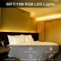 LED Strip Lights 50FT,RGB Color Changing LED Light Strips Flexible DIY, with 44 Keys IR Remote Controller LED Strips 2835, LED Lights for Bedroom, Kitchen, Party, Hallowen, Christmas(2 X 25FT/7.5m)