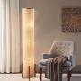 Floor Lamp, Amumo 52'' Gothic LED Modern Gray Floor Lamp for Living Room Decorative Elegant Design Tall Contemporary Column Soft Light Floor Lamp for Bedroom Office with Fabric Shade & 2 Light Warm 9W