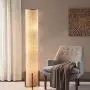 Floor Lamp, Amumo 52'' Gothic LED Modern Gray Floor Lamp for Living Room Decorative Elegant Design Tall Contemporary Column Soft Light Floor Lamp for Bedroom Office with Fabric Shade & 2 Light Warm 9W