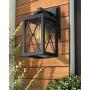 Emliviar Outdoor Wall Mount Light Fixture, Modern Exterior Wall Sconce in Black Finish with Clear Glass, 0387BK