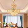 Cretifity Empire Crystal Chandelier, Luxury 8-Light Raindrop Pendant Chandelier with K9 Crystal Ball, E12 Socket, Golden Crystal Chandelier Lights for Dining Living Room Hallway Foyer (Dia 19.7'')