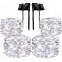 LiyuanQ Solar String Lights, 4 Pack 100 LED Solar Fairy Lights 33 Feet 8 Modes Silver Wire Lights Waterproof Outdoor String Lights for Garden Patio Gate Yard Party Wedding Indoor Bedroom Cool White LiyuanQ Solar String Lights, 4 Pack 100 LED Solar Fairy Lights 33 Feet 8 Modes Silver Wire Lights Waterproof Outdoor String Lights for Garden Patio Gate Yard Party Wedding Indoor Bedroom Cool White