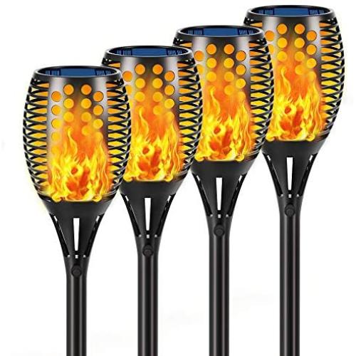 Aityvert Solar Lights, 43'' Flickering Flames Torch Lights Outdoor Waterproof Landscape Decoration Lighting Dusk to Dawn Auto On/Off Security Flame Lights for Yard Garden Pathway Driveway 4-Pack