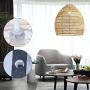 Retro Old-Fashioned Idyllic Rattan Chandelier Hand-Woven Rattan Ceiling Chandelier Hanging Installation Kitchen Dining Living Room Ceiling Lamp Lighting Fixture Home Decoration Apricot