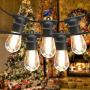 2 Pack 48FT Outdoor String Lights, Patio String Lighting LED String Lights Commercial Hanging Lights String S14 Bulbs with 4 Spare 2700K Outdoor Lights String Decorative Patio Porch Garden Christmas