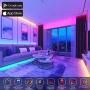 65.6ft LED Strip Lights, Ultra-Long Color Changing LED Light Strip Music Sync, with Bluetooth APP Control + 40 Key Remote RGB LED Lights for Bedroom, Kitchen,Ceiling,Party, DIY Decoration(2x32.8FT)