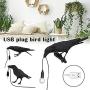 Crow Table lamp，Artificial Bird Shaped Table Lamp，Bird Wall Lamp Light LED Table Lamps，Desk Lamp Night Light for Adults Kids for Bedrooms, Living Rooms, Office Decoration (White-B)