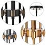 MOTINI 5-Light Sputnik Chandelier with Clear Glass 5LT Modern Pendant Geometric Light Rod Hanging Lighting Indoor 27''x 27''x11'', Black/Brushed Nickel
