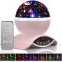 YSD Night Lighting Lamp, Modern Star Rotating Sky Projection, Romantic Star Projector Lamp for Kids, USB Rechargeable & Remote Control, Best Gifts for Kids,Bedroom(Pink)
