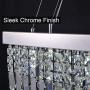 AROTIKEE Modern Rectangle Crystal Chandelier Pendant Hanging Lighting for Dining Room Table Kitchen Island Rain Drops Contemporary Art Deco Decorative Light Fixture 31.5'' Chrome