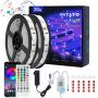 Upgraded LED Strip Lights 20m/65.6Ft, Music Sync Color Changing Rope Lights with Remote, Bluetooth APP Controlled 5050 RGB LED Lights for Bedroom Home Kitchen Party Decoration (2 Rolls)