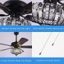 Crystal Ceiling Fan With Light Chandeliers Fan Light 52'' Modern Lamp Walnut Fan Light Indoor Ceiling Fan for Living Room,Bedroom,Pull Chain Control