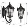 PARTPHONER Outdoor Indoor Light Fixtures Wall Mount Black Roman, Waterproof Outside Porch Light Wall Sconce Lighting, Exterior Wall Lantern with Water Glass for Garage, Porch, Doorway (Bulb Included)