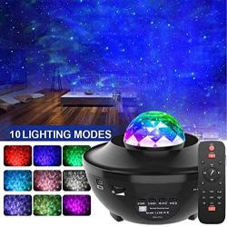 Night Light Star Projector,Amouhom Star Projector with Bluetooth Speaker, Adjustable Lightness & Remote Control &21 Lighting Modes,Gift for Kids Adults, Bedroom,Living Room(Black)