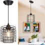 DLLT Metal Pendant Lighting Fixtures, Rustic Farmhouse Ceiling Hanging Light, 59 Inch Adjustable Black Iron Industrial Pendant Light for Kitchen Island, Dining Room, Hallway, Loft, Foyer, Bar, E26