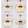 42''Crystal Invisible Ceiling Fans with Lights and Remote,Retractable 3-Color 3-Speed LED Silent Modern Fan Chandelier Lighting for Decorative Living Room (Gold) 42''Crystal Invisible Ceiling Fans with Lights and Remote,Retractable 3-Color 3-Speed LED Silent Modern Fan Chandelier Lighting for Decorative Living Room (Gold)