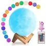 5.9 Inch Moon Lamp Moon Light 3D Printed 16 Colors Night Light for Kids Gift for Women USB Charging and Touch Control Brightness Lunar Lamp Moon Lamp with Stand