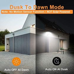 LEPOWER 3500LM Dusk to Dawn LED Security Lights Outdoor, 35W Super Bright Flood Light Outdoor with Photocell, 5500K, IP65 Waterproof 3 Head Exterior Light for Garage, Patio, Yard (NO Motion Sensor)